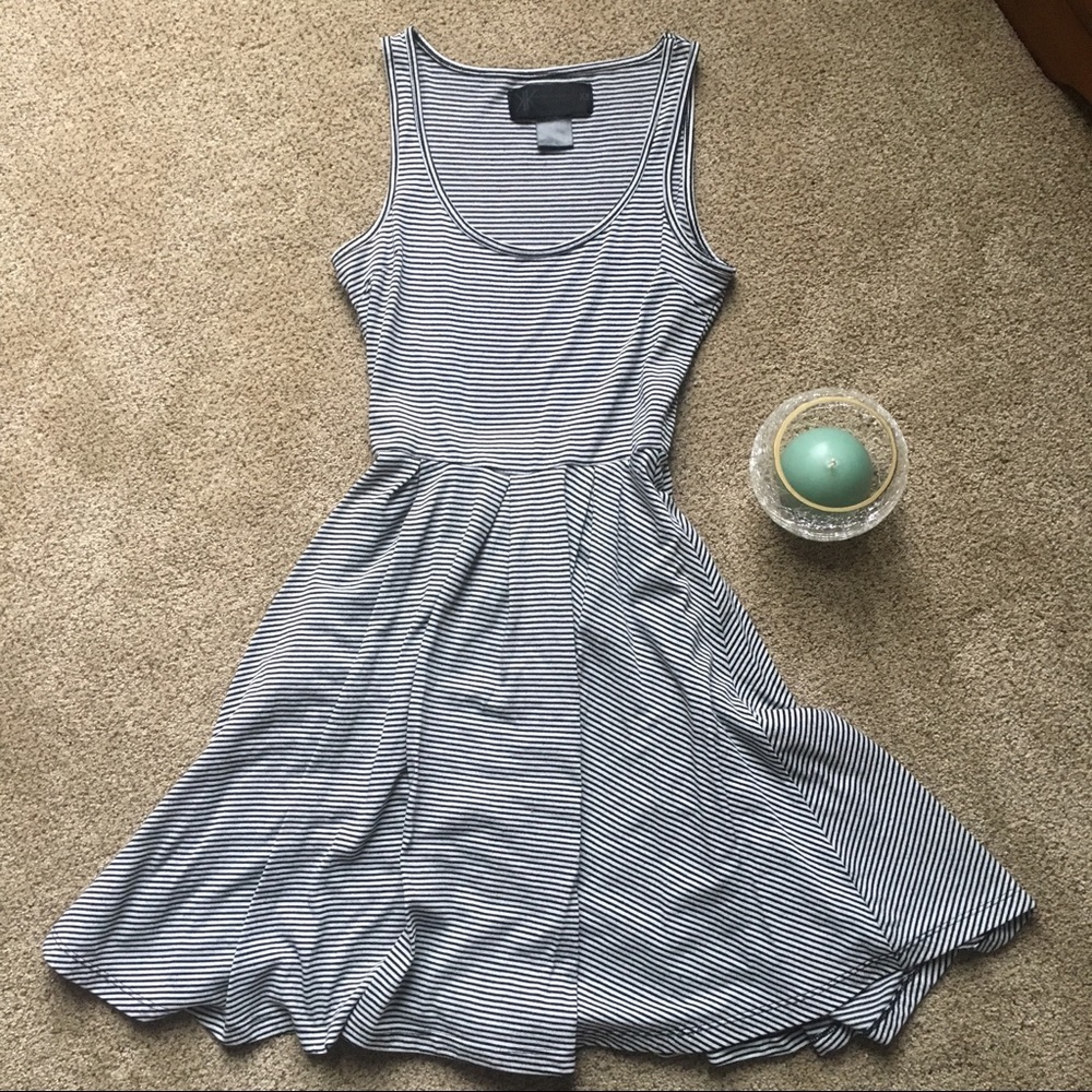 Kardashian Kollection Black & White Stripe Dress